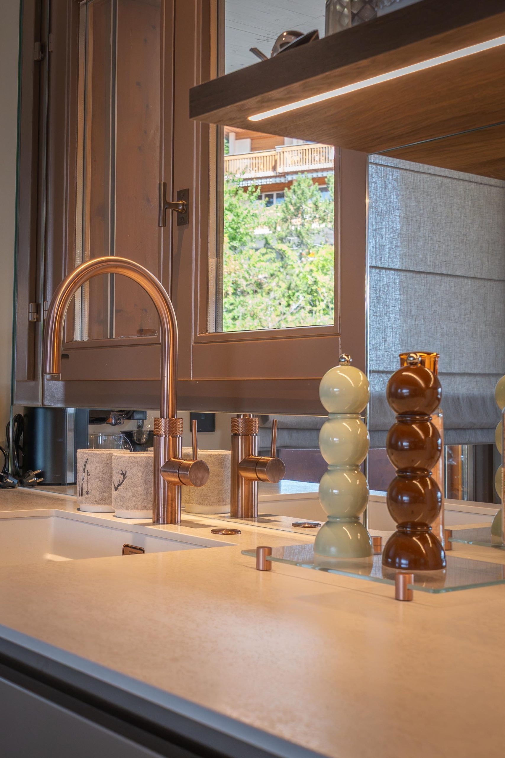 Robinet Quooker Cuivre de la cuisine Cleti à Crans Montana